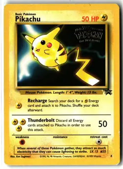 Pikachu ⭐ 4 Promo Wizards Black Star Promos 1999 Pokemon MP - Image 1