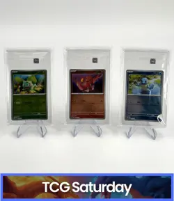 2023 POKEMON JPN 151 CARD FILE SET BULBASAUR CHARMANDER SQUIRTLE TAG 10 LOT OF 3 - Image 1