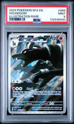 2024 POKEMON SFA EN-SHROUDED FABLE ILLUSTRATION RARE #066 HOUNDOOM PSA 9 - Image 1