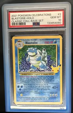 2021 Pokemon SWSH Celebrations Blastoise Classic Collection #2/102 PSA 10 - Image 1