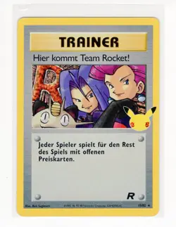 ~DE~ GERMAN Hier kommt Team Rocket Celebrations Holo 15 Pokemon Card (G4) - Image 1