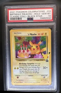 2021 Pokemon SWSH Celebrations Pikachu Classic Collection #24 PSA 10 - Image 1