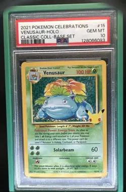 2021 Pokemon SWSH Celebrations Venusaur Classic Collection #15/102 PSA 10 - Image 1