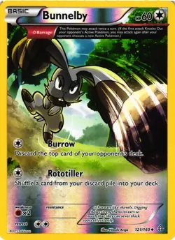 Pokemon TCG Bunnelby 121/160 Reverse Holo XY Primal Clash VLP - Image 1