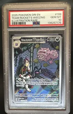 2025 Pokemon Destined Rivals Team Rocket's Weezing #199/182 PSA 10 - Image 1