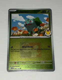 Pokemon TCG Bulbasaur 001/132 League Play Rev Holo Stamp 2026 Pokemon Day! - Image 1