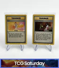 1999 POKEMON BASE SET TRAINER LASS GOOD MANNERS LOT OF 2 - Image 1