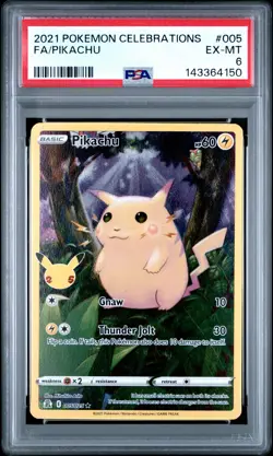 2021 POKEMON CELEBRATIONS #005 FULL ART/PIKACHU PSA 6 - Image 1