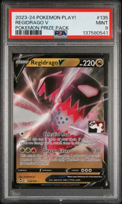 2023-2024 POKEMON PLAY! POKEMON PRIZE PACK #135 REGIDRAGO V PSA 9 - Image 1