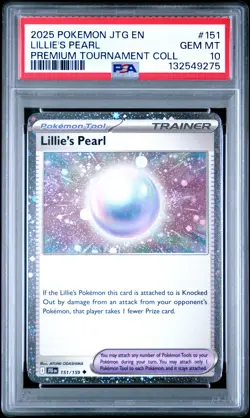 2025 POKEMON JTG PREMIUM TOURNAMENT COLLECTION #151 LILLIE'S PEARL PSA 10 - Image 1