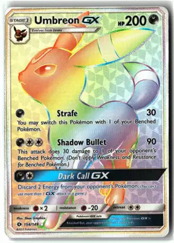 Umbreon GX ⭐ 154/149 Holo Rare Rainbow Sun & Moon 2017 Pokemon NM - Image 1