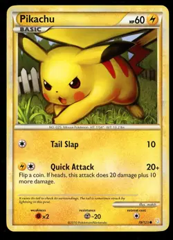Pokemon Pikachu 78/123 HeartGold & SoulSilver 2010 Near Mint - Image 1