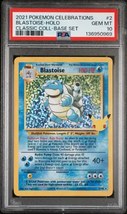 2021 Pokemon Celebrations - Classic Coll - Blastoise - Holo - 2/102 - PSA 10 - Image 1