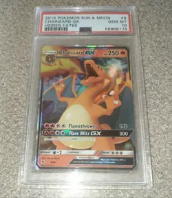 2019 Pokemon SM Hidden Fates - Charizard GX #9/68 PSA 10 GEM MT - Image 2