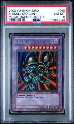2002 YU-GI-OH! MRD-METAL RAIDERS 1ST EDITION #018 B. SKULL DRAGON PSA 8 - Image 1