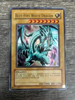 2002 Yu-Gi-Oh! LOB-001 UNLIMITED BLUE-EYES WHITE DRAGON UNGRADED - Image 1