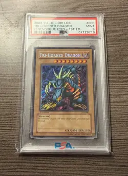 Tri Horned Dragon LOB-000 Legend of Blue Eyes White Dragon 1st Edition Yugioh - Image 1