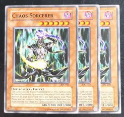 3x Chaos Sorcerer IOC-023 Invasion of Chaos Unlimited LP Playset - Image 1