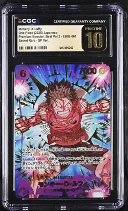 CGC 10 PRISTINE Japanese One Piece 2025 Monkey D. Luffy EB02-061 PPB02 NR4 - Image 1