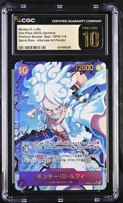 CGC 10 PRISTINE Japanese One Piece 2024 Monkey D. Luffy OP05-119 PRB ALT ART NR4 - Image 1