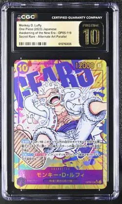 CGC 10 PRISTINE Japanese One Piece 2023 Monkey D Luffy OP05-119 Alt Art NR4 - Image 1