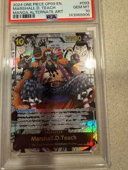 2024 ONE PIECE OP09-093 MARSHALL.D.TEACH MANGA PSA 10 - Image 1