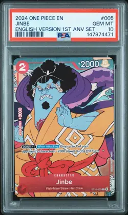 2024 ONE PIECE ENGLISH VERSION 1ST ANNIVERSARY SET #005 JINBE PSA 10 - Image 1