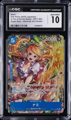 2025 ONE PIECE JPN A FIST OF DIVINE SPEED ALTERNATE ART #OP11-054 NAMI CGC 10 - Image 1