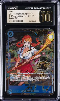 2025 ONE PIECE JPN 3RD ANNIVERSARY SET SUPER RARE #OP11-054 NAMI CGC 10 PRISTINE - Image 1