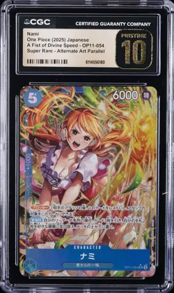 2025 ONE PIECE JPN A FIST OF DIVINE SPEED ALT ART #OP11-054 NAMI CGC 10 PRISTINE - Image 1
