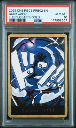 2025 ONE PIECE PRB02-MONKEY D. LUFFY GEAR 5-GOLD DON!! CARD PSA 10 - Image 1