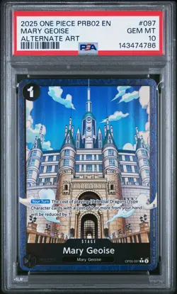 2025 ONE PIECE PRB02-PREMIUM BOOSTER ALTERNATE ART #097 MARY GEOISE PSA 10 - Image 1