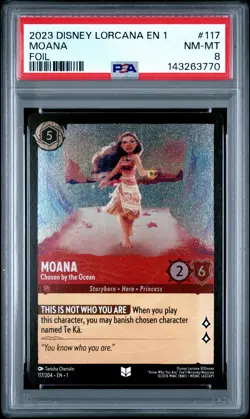 2023 DISNEY LORCANA THE FIRST CHAPTER FOIL MOANA CHOSEN BY THE OCEAN PSA 8 - Image 1