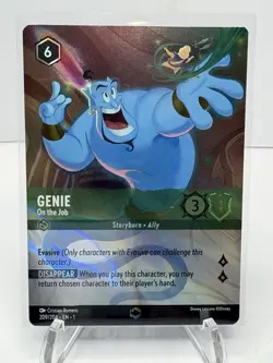 Disney Lorcana Double Sword Error Enchanted Genie On The Job First Print 209/204 - Image 1