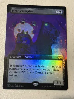 mtg borderless foil Headless Rider, Crimson Vow, unplayed - Image 1