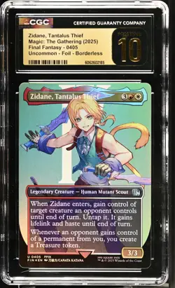 ZIDANE, TANTALUS THIEF Final Fantasy Borderless Foil CGC Pristine 10 MTG - Image 1