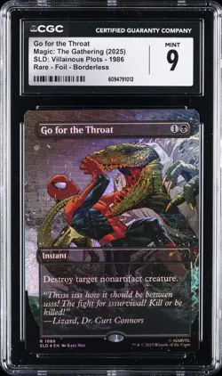 2025 MTG SLD: VILLAINOUS PLOTS RARE - FOIL - BORDERLESS GO FOR THE THROAT CGC 9 - Image 1