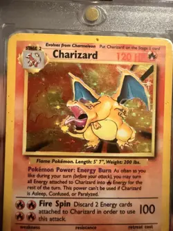 Pokemon TCG Charizard 1999 Holo Rare Card 4/102 Base Set Unlimited HP Heavy Play - Image 2