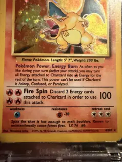 Pokemon TCG Charizard 1999 Holo Rare Card 4/102 Base Set Unlimited HP Heavy Play - Image 3