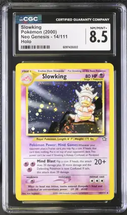 CGC 8.5 Slowking 14/111 Neo Genesis Holo Rare Pokemon Card psa SWIRL - Image 1
