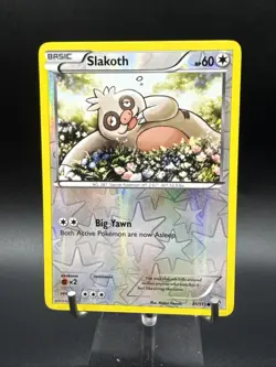 Pokemon 2014 Reverse Holographic Basic SLAKOTH 81/111 Trading Card - Image 3