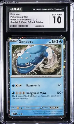 2023 POKEMON PROMO SCARLET & VIOLET 3-PACK BLISTER #12 DONDOZO CGC 10 - Image 1