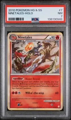2010 POKEMON HEARTGOLD & SOULSILVER #7 NINETALES-HOLO PSA 7 - Image 1