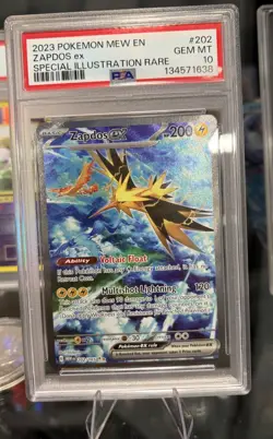 2023 POKEMON MEW EN-151 SPECIAL ILLUSTRATION RARE #202 ZAPDOS EX PSA 10 - Image 1