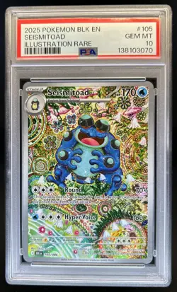 2025 Pokemon Black Bolt Seismitoad Illustration Rare #105/086 PSA 10 - Image 1