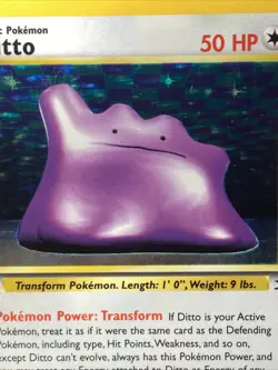 Pokemon TCG Ditto 3/62 Fossil Unlimited Holo Rare Vintage 1999 WOTC - Image 2