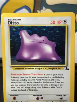 Pokemon TCG Ditto 3/62 Fossil Unlimited Holo Rare Vintage 1999 WOTC - Image 3