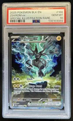 2025 Pokemon Black Bolt Zekrom ex Special Illustration Rare #166/086 PSA 10 - Image 1