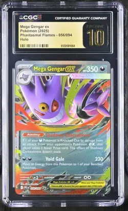 Mega Gengar EX *CGC PRISTINE 10* Holo *Phantasmal Flames* #56 * Pokemon - Image 1