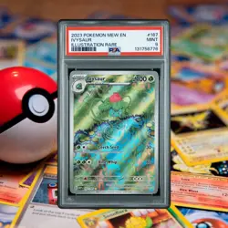 2023 Pokemon SV 151 Mew En Ivysaur Illustration Rare #167/165 PSA 9 Mint - Image 1